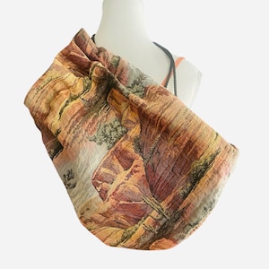 Cartable Tapestry Sac à dos avec cordon de serrage Tissu de scène du désert de style sud-ouest