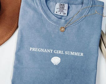 Pregnant Girl Summer Shirt PNG, Pregnancy Announcement T-shirt, Pregnant Shirt Svg, Pregnancy Reveal, Baby Shower Gift, New Mom, Mom To Be