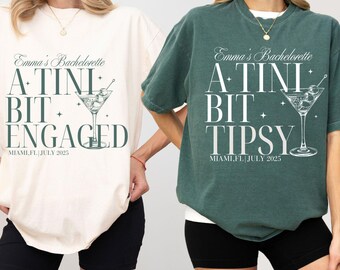 Martini Bachelorette Shirt Png, Custom Cocktail Shirt, Tini Bit Engaged, Bachelorette Party, Bridal Shower Gift, Bridal Party, Martini Lover