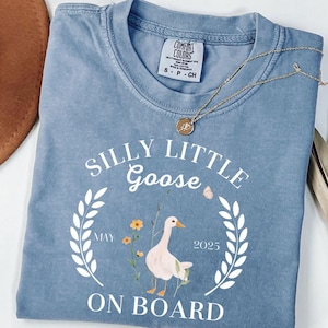Anuncio de embarazo personalizado de Silly Goose, camiseta divertida con piel de gallina para embarazadas, camiseta para mamá primeriza, revelación de embarazo, regalo para baby shower, camiseta para mamá