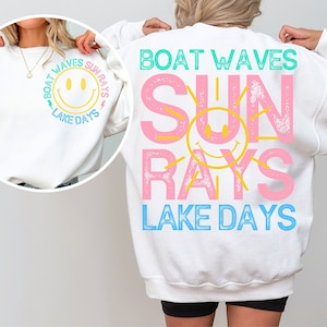 Boat Waves Sun Rays Lake Days PNG, Summer Png, Retro Summer Png, Lake Life Png, Lake Png, Lake shirt, Lake VacationShirt, Summer Vacation