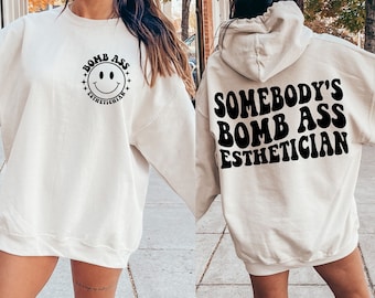 Somebody's Bomb Ass Esthetician SVG, Esthetician, Shirt for Esthetician, Somebody's, Wavy text Svg, Cut Files, Sublimation, Digital Download