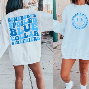 Petite amie col bleu gâtée SVG, petite amie col bleu Svg Png, maman Svg, petite amie chemise, T-shirt femme Svg, Svg col bleu