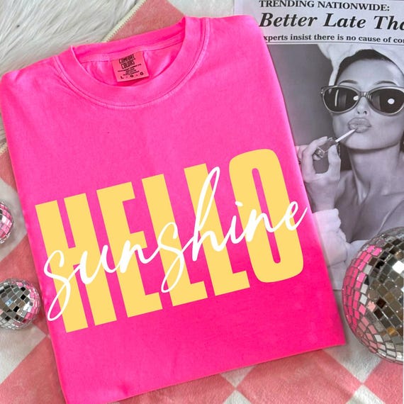 Hello Sunshine Svg, Hello Summer Svg, Trendy Summer Svg, Family Vacation Svg, Sunshine Shirt, Summer Shirt Svg, Summer Svg Png, Beachy Shirt