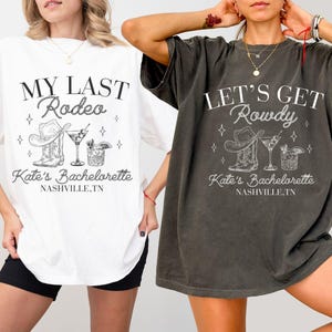 Camisas personalizadas Last Rodeo Bachelorette, Nashville Bachelorette, Camisas Western Bachelorette, Despedida de solteira country, Festa de noiva ocidental