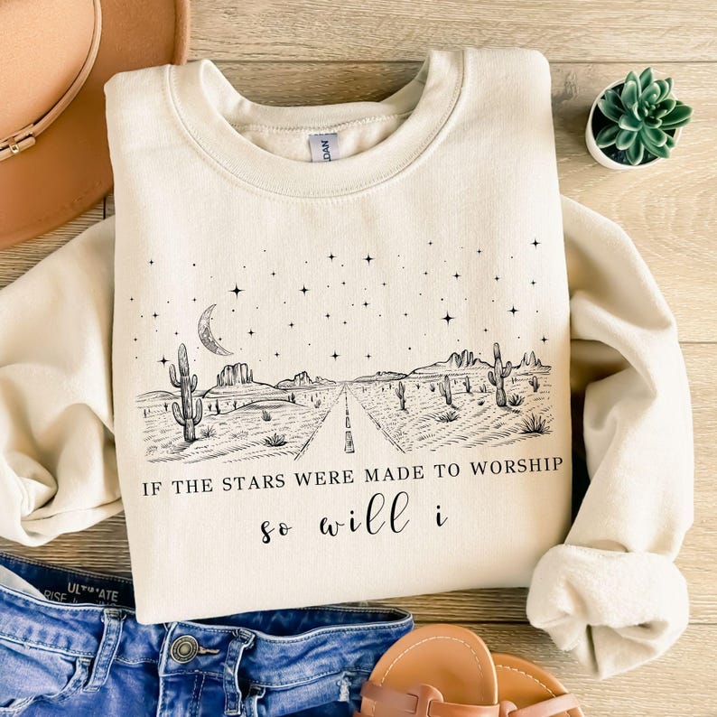 If The Stars Were Made To Worship Svg, Christian Shirt Svg, Bible Verse Shirt Design, Faith Shirt Svg, Religious Svg, Christian Gifts Women