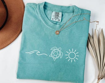 Ocean Turtle Sun Shirt, Summer Png, Beach Png, Summer Shirt, Gift For Women, Beach Shirt, Summer Women Shirt, Summer Vibes Png, Ocean Shirt