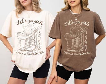 Camiseta de despedida de soltera "Vamos chicas" PNG, camiseta de despedida de soltera personalizada del oeste, camiseta de despedida de soltera personalizada de Nashville, equipo de novias campestres a juego