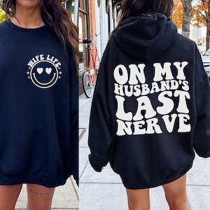Op de zenuw van mijn man Svg Png, vrouw leven Svg Png, Wifey Svg Png, grappig shirt Svg Png, Trendy Svg Png, sublimatie Design, digitale download
