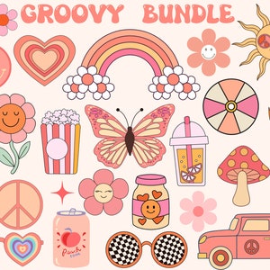 Boho Hippie Svg, Groovy Svg, Retro Svg, Boho Hippie Clipart, Retro Flower Svg, Retro Cut File, Retro Daisy, Boho Flower Svg, Flower Svg Png