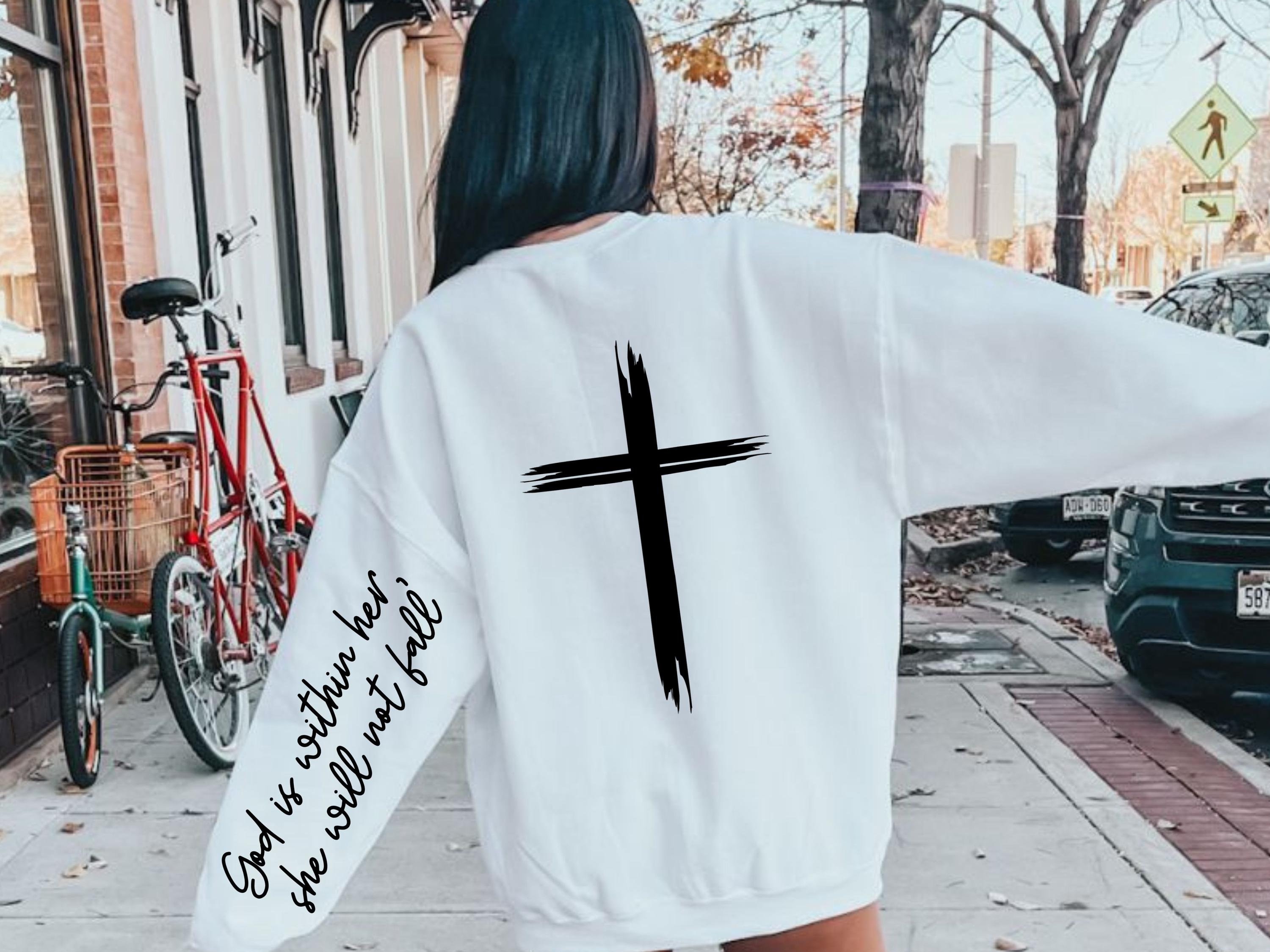 God Is Within Her SVG, Cross Sweatshirt, Religious Sweatshirt, Christian Quote Svg, Christian Sweatshirt, Jesus Lover Gift, Bible Verse Png