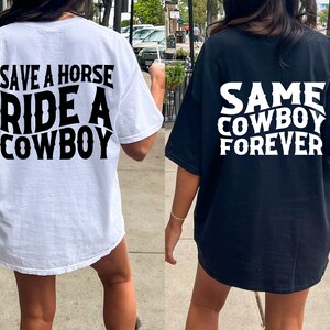Nashville Bachelorette Shirts, Cowgirl Bachelorette Shirts, Dezelfde Cowboy voor altijd, Grappige Westerse Bachelorette Shirts, Land Bruid T-shirt