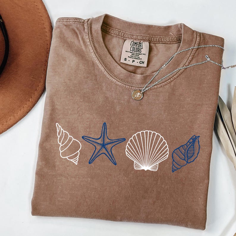 SeaShell Shirt PNG, Beach Png, Beach T-Shirt, Ocean Lover Gift, Summer Shirt Png, Summer Vibes Png, SeaShell T-Shirt, Beach Summer Shirt