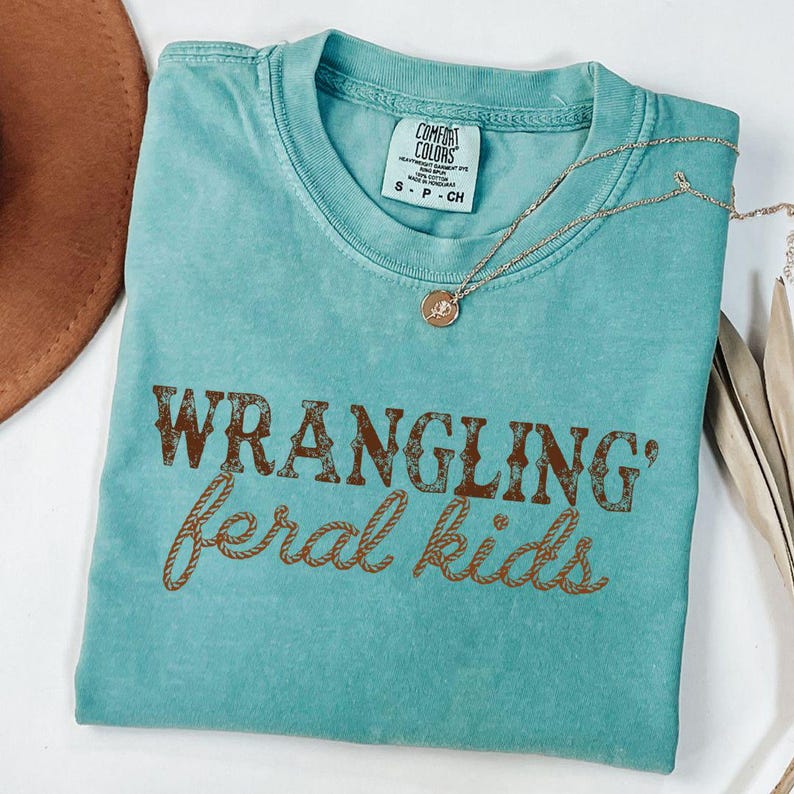 Wrangling Feral Kids Png, Western Shirt, Funny Mom Shirt, Western Mama Png, Feral Kids Png, Raccoon Shirt, Funny Kids Png, Country Mom Png