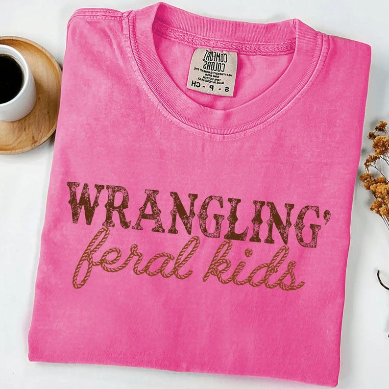 Wrangling Feral Kids Png, Western Shirt, Funny Mom Shirt, Western Mama Png, Feral Kids Png, Raccoon Shirt, Funny Kids Png, Country Mom Png