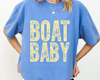 Boat Babe PNG, Sunshine Png, Beach Life Png, Summer Png, Neon Trendy Smiley Shirt Design Distressed Beach PNG Lake Pool River Boat Png