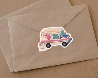 Cute Snail Mail Sticker, Kiss-Cut Sticker, Pen Pal Sticker, Kawaii Notebook & Planner Sticker, Letter Enthusiasts, Stationary Lover