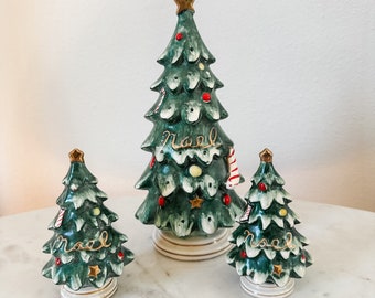 Vintage Lefton Christmas Trees | Appetizer Christmas Trees | Noel Christmas Trees | Salt and Pepper Shakers and Toothpick holder