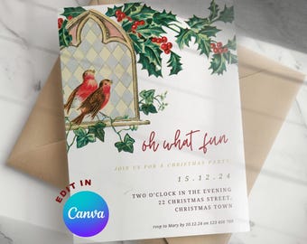 Stunning Classic Christmas Party Invitation Christmas dinner invitation template Christmas party Holiday party invite Holiday dinner invite