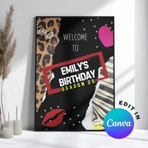 Panneau de bienvenue d'anniversaire de Jersey Shore, fête d'anniversaire esthétique vintage Old Money, affiche de panneau de bienvenue