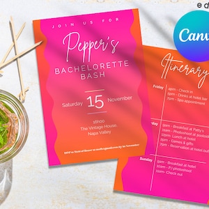 Tequila Sunrise Bachelorette Party/Bridal Shower/Hen Party Editable Invite
