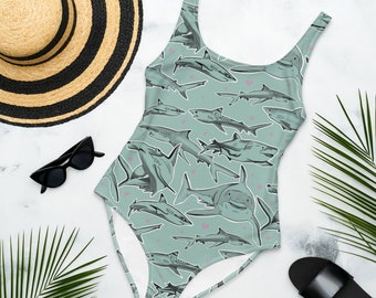 Sharks and Hearts Adult Swimsuit
