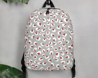 Mint and Magenta Leopard Print Backpack