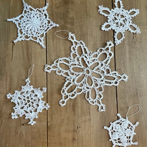 Set of 5 Snowflake Christmas Ornaments