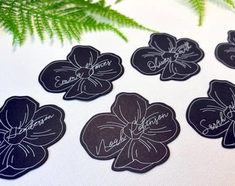 Flower Shaped Place Card SVG Cricut Template, Elegant Floral Die Cut Wedding Escort Card, Printable, Digital Download, Draw and Cut