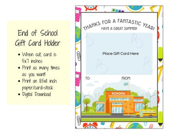 Ende des Jahres Geschenkkartenhalter für Anerkennungsgeschenk für Schulangestellten oder Lehrer, Dankeskarte, um Amazon Geschenkkarte oder andere Karte zu halten