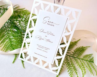 Die Cut Save the Date Wedding Invitation, Cricut and Canva Template, Digital Download