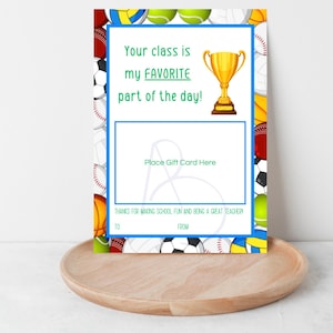 Cadeau de remerciement pour professeur de gym, carte de remerciement pour professeur d'éducation physique, téléchargement numérique, impression instantanée