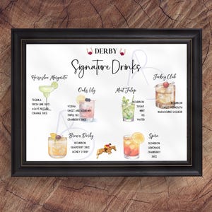 Menú de bebidas exclusivas del Derby Day con tarjetas de cócteles y recetas (PDF y PNG imprimibles) imagen 12