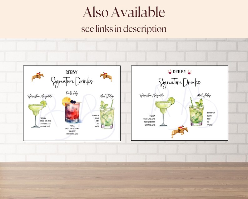 Menú de bebidas exclusivas del Derby Day con tarjetas de cócteles y recetas (PDF y PNG imprimibles) imagen 11