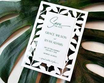 Unique Save the Date Template, Die Cut Cricut and Canva Wedding Invitation Template, Printable Digital Download