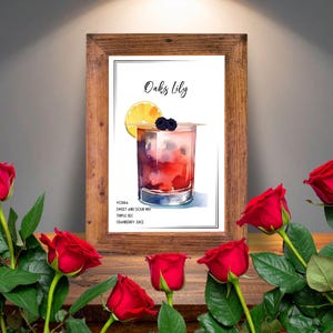 printable 5x7 watercolor oaks lily art card