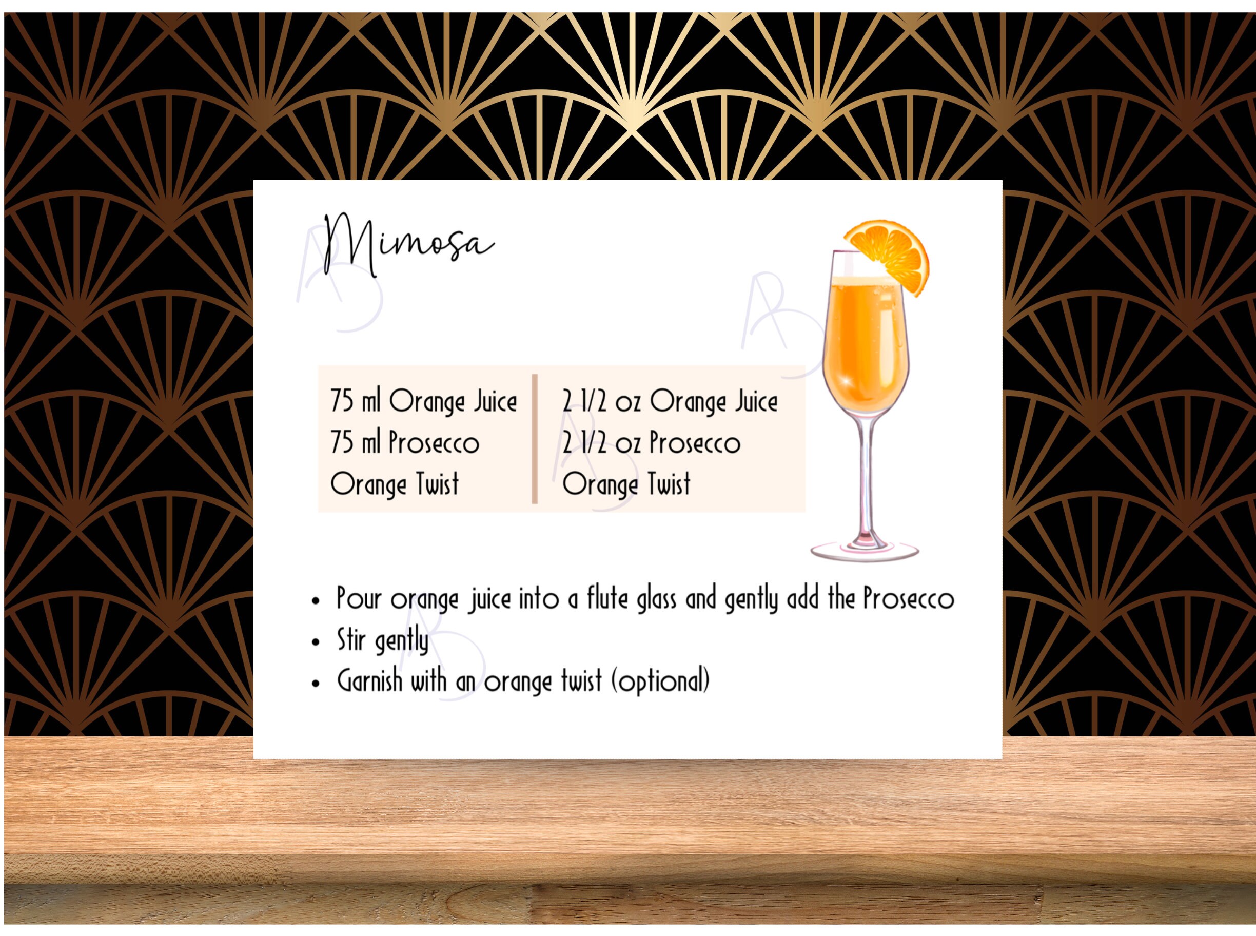 Mimosa Recipe Card