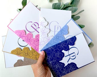 Floral Wedding Invitation Jacket SVG, Cricut Draw and Cut Template, Elegant Wedding Wrap Folder, Digital Download