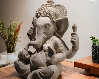 Sandstone Ganesha Buddha Elephant Statue| Hand Carved Ganesha | Ganesha Idol | Yoga | Gifts | positive | Perfect Home Design | Accessories