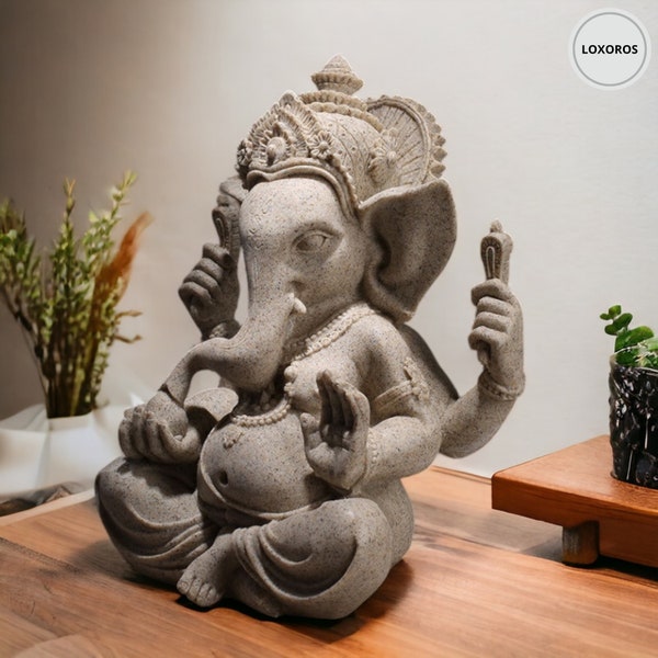 Sandstone Ganesha Buddha Elephant Statue| Hand Carved Ganesha | Ganesha Idol | Yoga | Gifts | positive | Perfect Home Design | Accessories