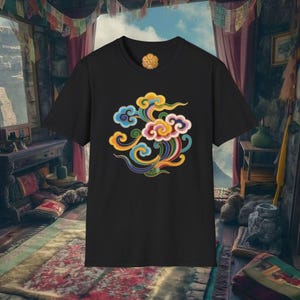 Tibetan Art Unisex T-Shirt | Sacred Clouds Tee | Spiritual Clothing | Buddhist Symbol Shirt | Meditation & Yoga Apparel #4
