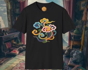 Tibetan Art Unisex T-Shirt | Sacred Clouds Tee | Spiritual Clothing | Buddhist Symbol Shirt | Meditation & Yoga Apparel #4
