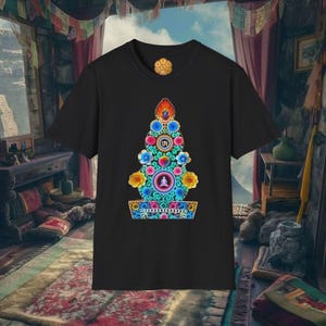 Tibetan Torma Offering Unisex T-Shirt, Spiritual Gift Clothing, Meditation Apparel, Traditional Buddhist Tee, Mindfulness Shirt