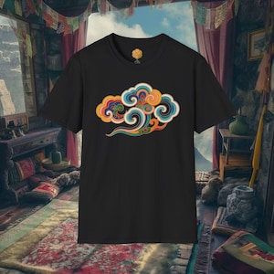 Tibetan Art Unisex T-Shirt | Sacred Clouds Tee | Spiritual Clothing | Buddhist Symbol Shirt | Meditation & Yoga Apparel #2