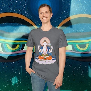Buddha| Avalokitesvara| Chenrazing| Mantra, Spiritual Tee, Buddhist Shirt, Meditation Top, Yoga Apparel, Dharma 2