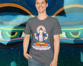 Buddha| Avalokitesvara| Chenrazing| Mantra, Spiritual Tee, Buddhist Shirt, Meditation Top, Yoga Apparel, Dharma 2