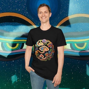 Tibetan Art Unisex T-Shirt | Sacred Clouds Tee | Spiritual Clothing | Buddhist Symbol Shirt | Meditation & Yoga Apparel image 4