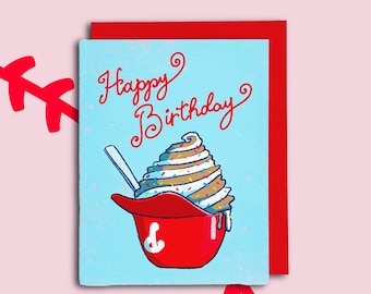 Phillies Ice Cream Helmet Birthday Greeting Card