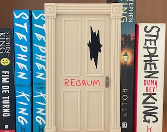 Book Nook Redrum Door | Inspired by Stephen King's book The Shining| Bookshelf Decor | Book Ends
