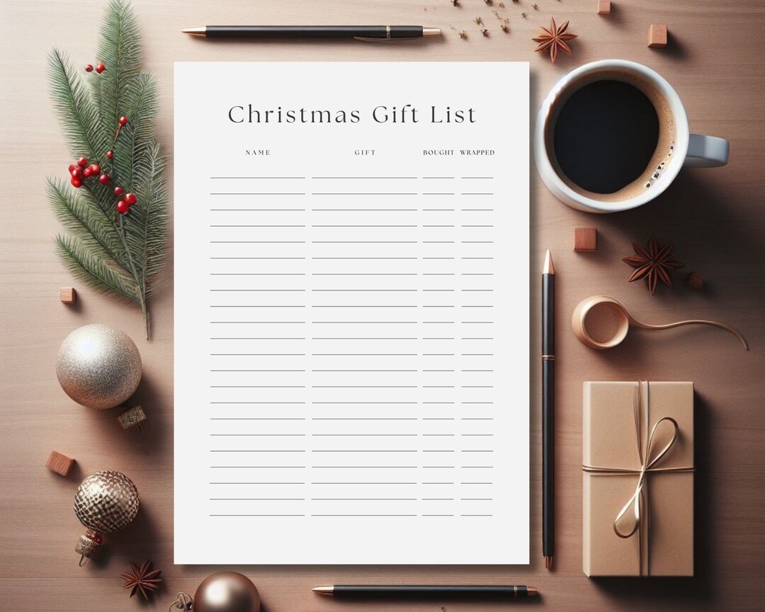 Christmas Gift List Printable Present Planner Gift Tracker - Etsy